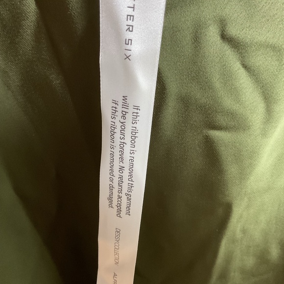 Social Bridesmaids Tie High Neck Halter Olive Green Slip Backless Maxi Dress NWT - Picture 7 of 11